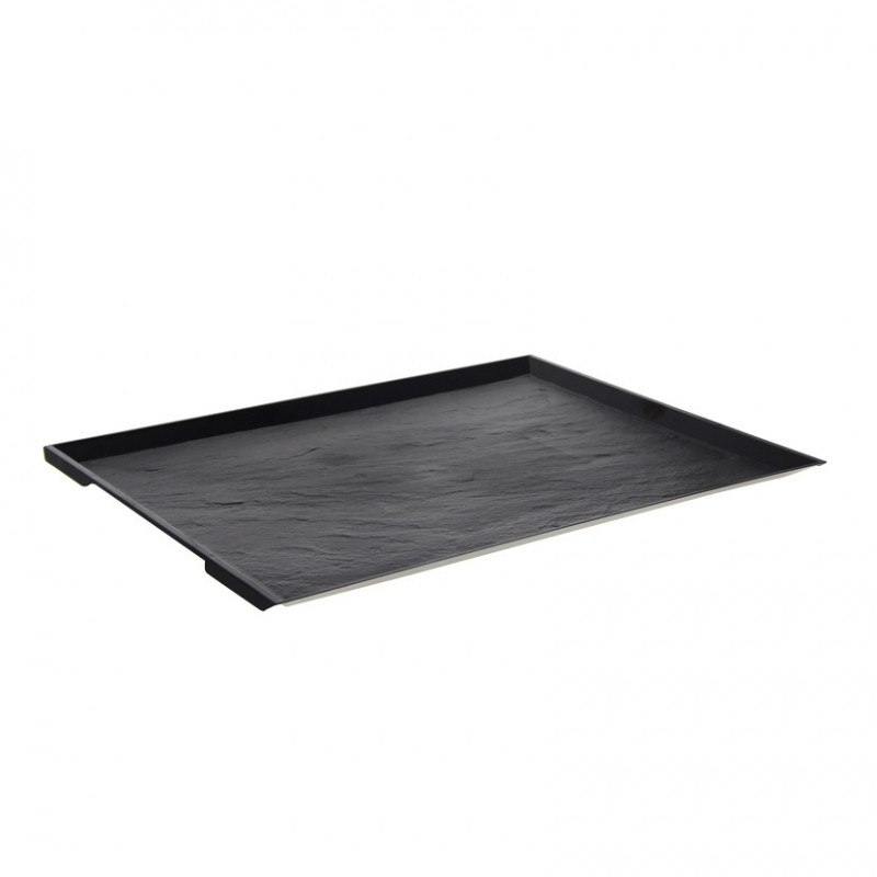 Reusable slate effect PS catering tray (32x24x1 cm)