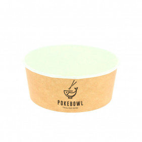 Tarrina bowl poke de cartón con tapa (750ml) Personalizada 1 Tinta