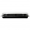 Bandejas sushi PS reciclable con tapa antivaho (15x24cm)