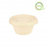 Tarrina salsas de fibra kraft con tapa compostable (60ml)