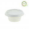 Tarrina salsas de fibra blanca con tapa compostable (65ml)