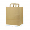 Bolsas de papel kraft reciclado con asas planas (26+20x32cm)