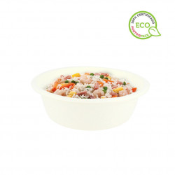 Bowl de fibra blanco bio compostable (350ml)