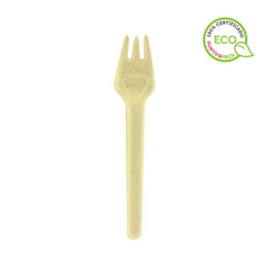 Tenedor de fibra compostable kraft (16,5 cm). hasta fin de stock