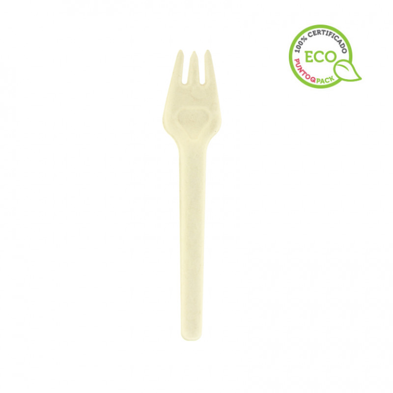 Kraft compostable fiber fork (16.5 cm)
