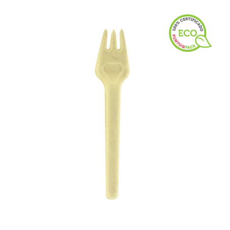 Tenedor de fibra compostable kraft (16,5 cm). hasta fin de stock