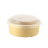 Kraft cardboard salad bowl with PP lid (550cc)