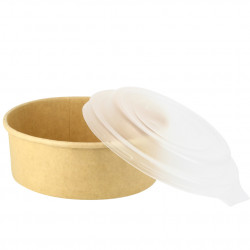 Kraft cardboard salad bowl with PP lid (550cc)