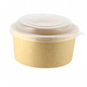 Kraft cardboard salad bowl for poke with PP lid (750cc)