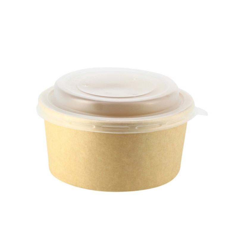 Tigela de cartão kraft para poke com tampa PP (750cc)