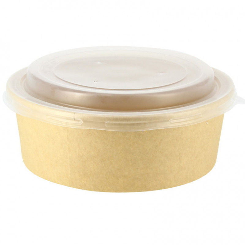 Ensaladera de cartón kraft con tapa PP (1250cc) Ensaladera de cartón kraft con tapa PP (1250cc)