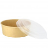 Kraft cardboard salad bowl with PP lid (1250cc)
