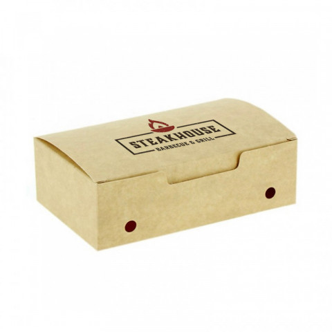Caixa para frituras média tipo kraft com ventilação (14,5x9x4,5cm) Personalizada