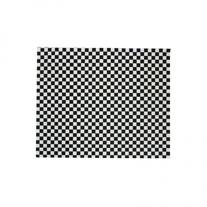 Small greaseproof paper with black squares 25x20cm Small greaseproof paper with black squares 25x20cm