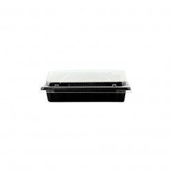 Mini recyclable PS sushi trays with anti-fog lid (16.5x9x4cm)