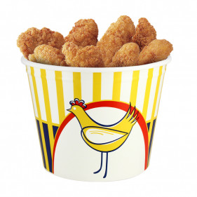 Cubos de pollo frito con tapa dibujo amarillo (4500cc)