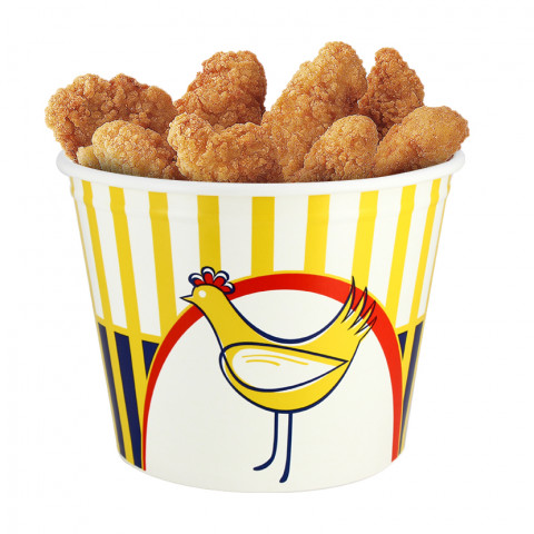 CUBOS DE POLLO FRITO CON TAPAS DIBUJO AMARILLO 4500CC