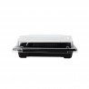 Mini recyclable PS sushi trays with anti-fog lid (16.5x9x4cm)