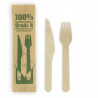 Pack de talheres de madeira 100% biodegradável grau A (16,5cm)