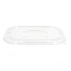 Tampa hermética PET para recipientes biodegradáveis de fibra kraft 850,1100 e 1300cc