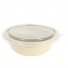 Tapa hermética PET para bowls de caña de azúcar 350ml