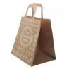 Sacolas de papel kraft com alça plana impressão reciclada (32+14x34cm)