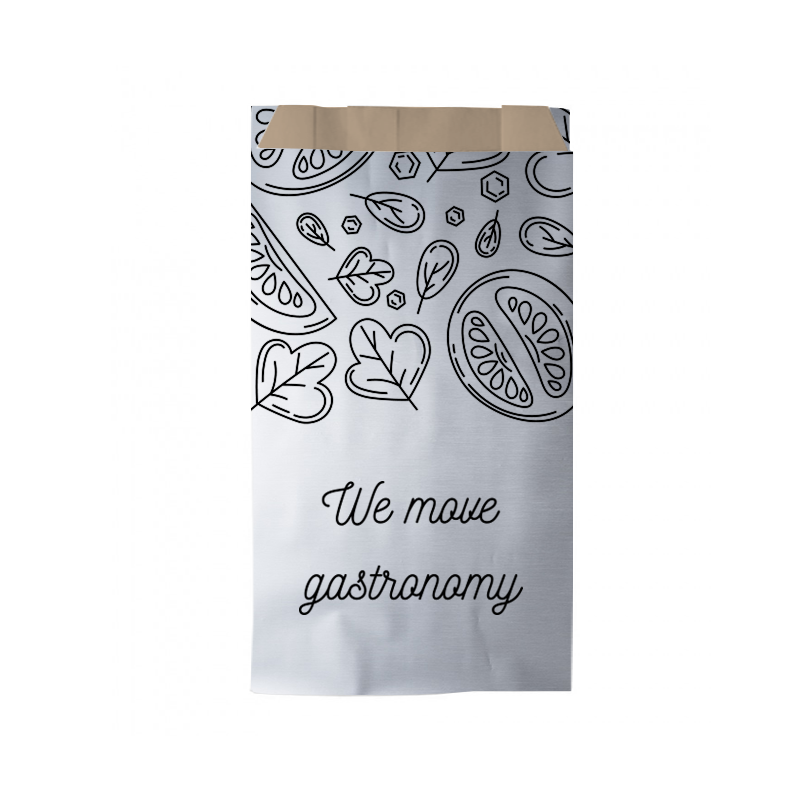 Saco anti-gordura para hambúrgueres silver kraft (14+7x25 cm)