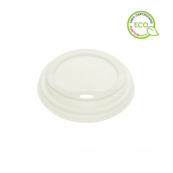 White Travel Lid for Bio Compostable Cup (8Ø)