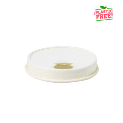 Tapa de cartón blanca plastic free para vasos de café (8Ø)