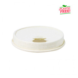 Tapas de cartón blancas plastic free para vasos de café (9Ø) 