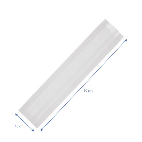 Sacos de papel para pão branco 1 barra (10+3x50 cm)