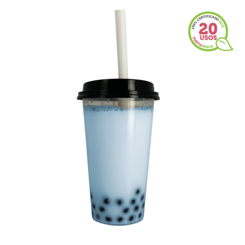 Copos reutilizáveis PP para bubble tea 480ml
