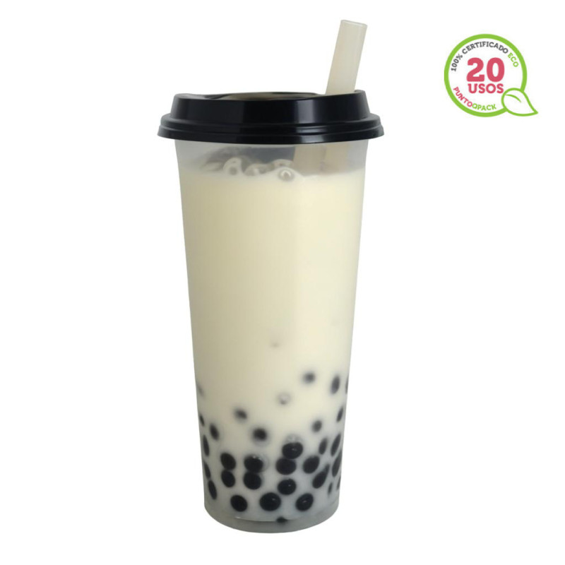 Copos reutilizáveis PP para chá de bolhas 650ml
