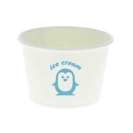 Pote para sorvetes branco 240ml Personalizado 1 Tinta