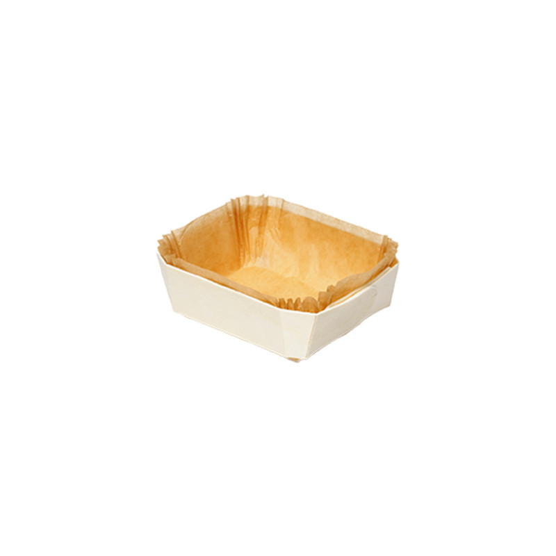 Forma retangular de madeira e papel para assar pequeno (12,5x9,5x3,5cm)