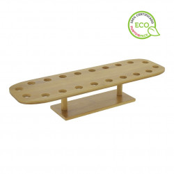 Soporte Rectangular Madera Natural para Conos Bambú