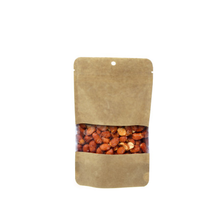 Bolsa Doypack com zíper e pequena janela (11+5x18,5 cm)