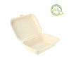 Envase de fibra kraft rectangulares con tapa (450cc)