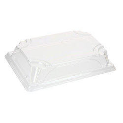 Tapa para bandeja sushi fibra compostable (16x11,5x3cm)