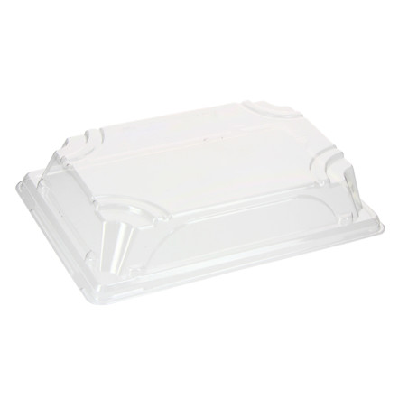 Tapa para bandeja sushi fibra compostable (16x11,5x3cm)