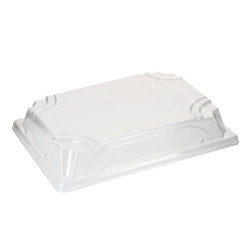 Tampa para bandeja de sushi de fibra compostável (21,5x13,5x3cm)