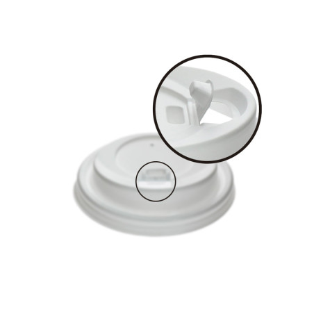 Tampa anti-derramamento branca para copo de 7oz (7,3Ø)