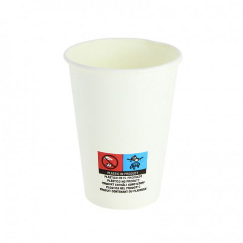 Bicchiere automatico in cartoncino bianco per caffè e acqua (200ml)