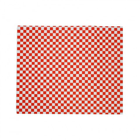 Papel antigrasa de cuadros rojos (31x38cm) | PuntoQpack