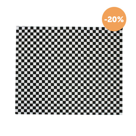 PAPEL ANTI-GORDURA PRETO QUADRADOS 31X38CM