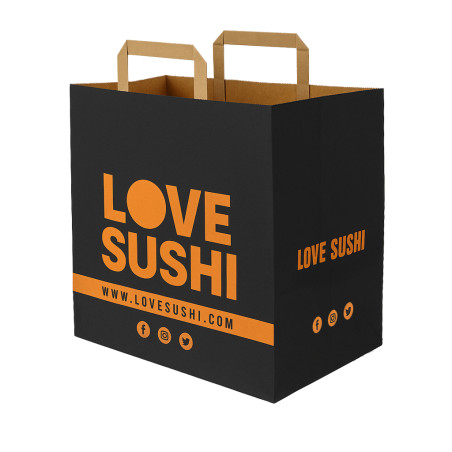 Bolsa de Papel Kraft (asa plana) | Personalizado Premium