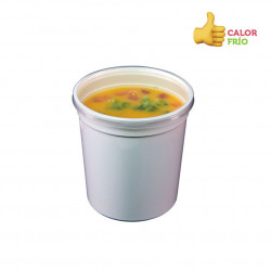PP reusable white circular container (1000cc)