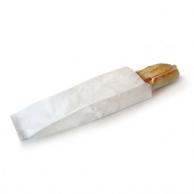Sacchetti bianchi antigrasso per pane e tramezzini (10+4x31cm)