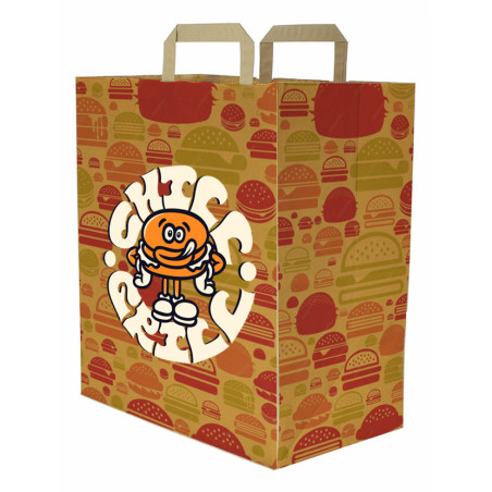 Saco de Papel Kraft (asa plana) | Personalizado Premium