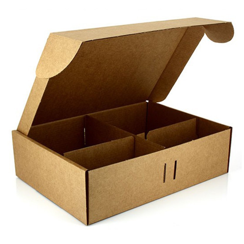 CAJAS DE CARTON KRAFT MICROCANAL MENU 4 DIVISIONES